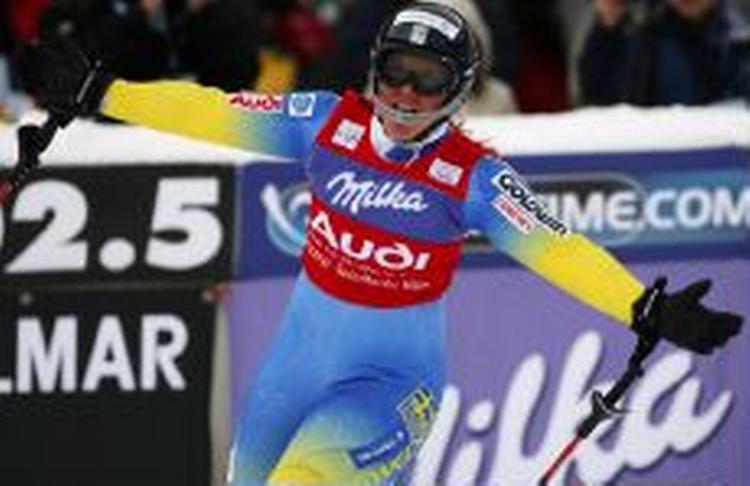 Anja Pärson vandt sæsonens anden sejr af lige så mange mulige i tjekkiske Spindleruv Mlyn. - Foto: AP 