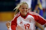 Line Daugaard på banen for det danske landshold. - Arkivfoto: Thomas Wilmann 