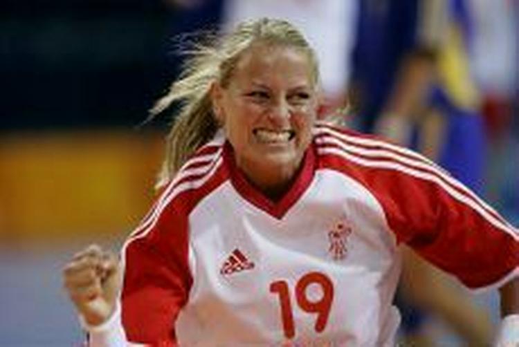 Line Daugaard på banen for det danske landshold. - Arkivfoto: Thomas Wilmann 