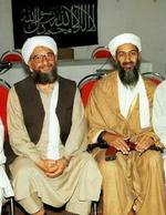 Osama Bin Laden sammen med Al Qaedas nummer to, Ayman al-Zawahiri - Foto: AP 