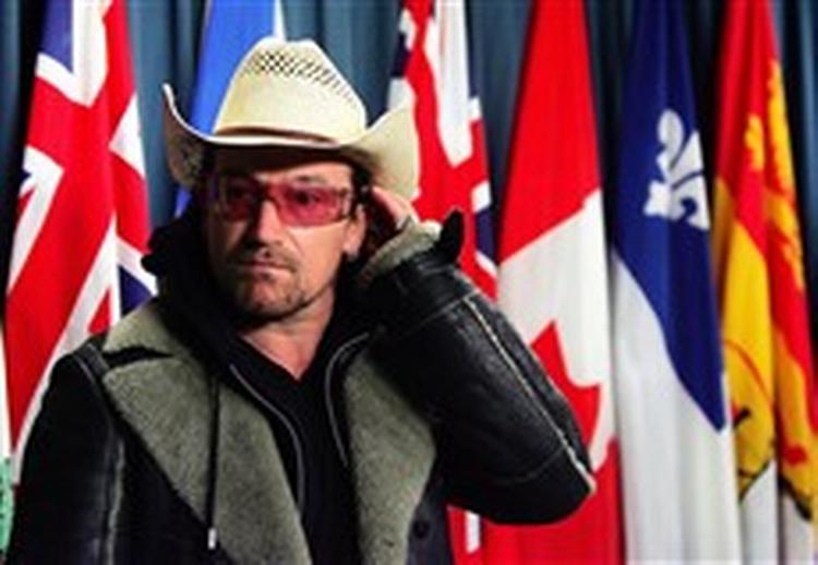 U2-forsangeren lander solo i København for at argumentere for frihandel med udviklingslandene. - Foto: Jonathan Hayward 