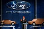 William Clay Ford Jr. orienterer pressen om nedskæringerne på Ford Motor Co. - Foto: AP 