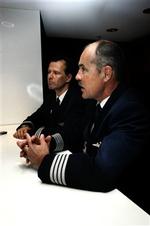 Bjørn Rothmann og Niels Buch Jørgensen efter piloternes strejkemøde på Hilton i Kastrup. - Foto: Martin Bubandt Jensen 