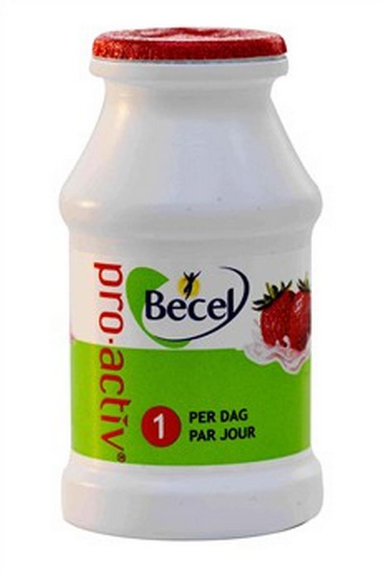 Der er 12,5 procent sukker i en Becel proactiv drikkeyoghurt. Den sælges som del af en sund livsstil. 