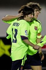 Stortalentet Lionel Messi fik et kvarter på banen og scorede to gange. - Foto: AP 