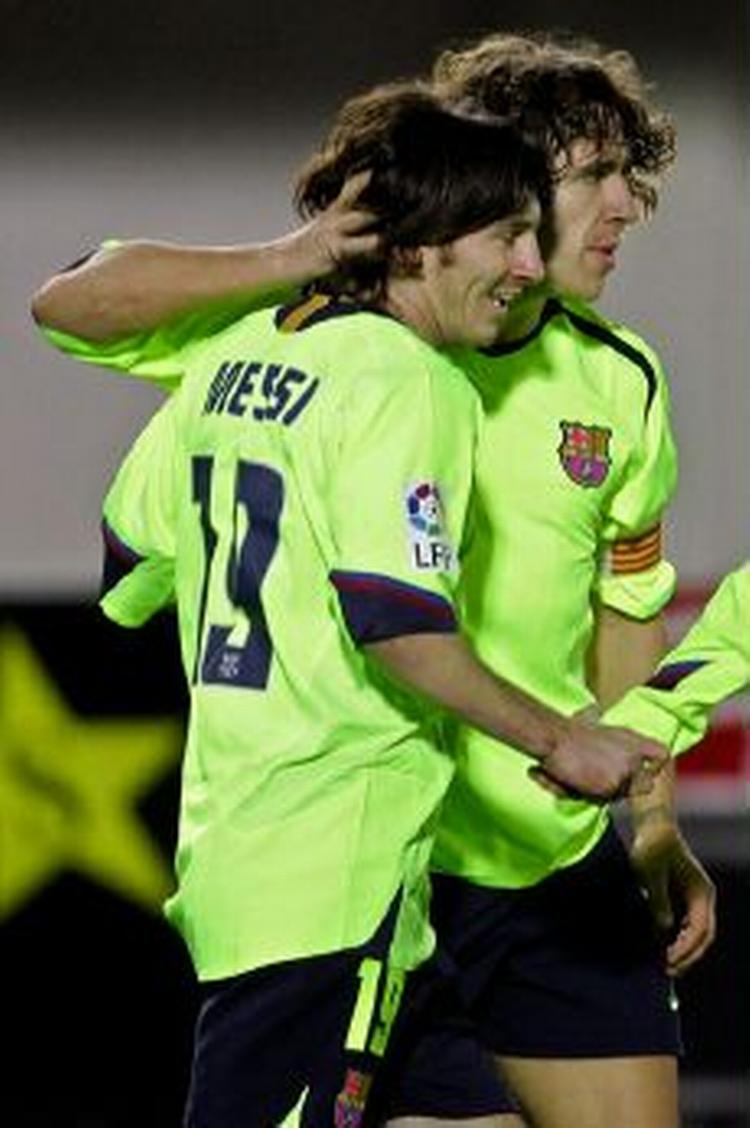 Stortalentet Lionel Messi fik et kvarter på banen og scorede to gange. - Foto: AP 