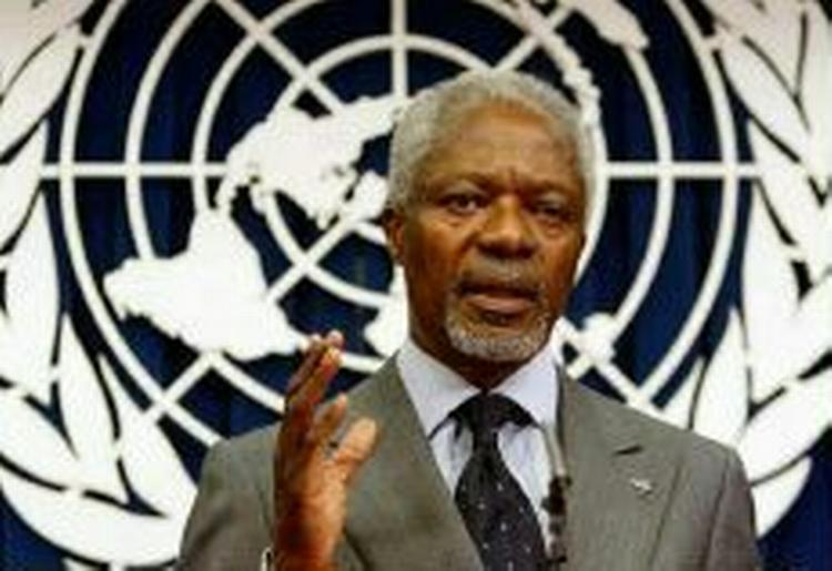 FN's generealsekretær, Kofi Annan, opfordrer verdens muslimer til at acceptere Jyllands-Postens undskyldning - Foto: AP 