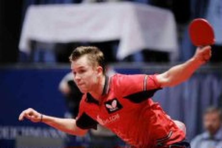 Den danske bordtennisstjerne Michael Maze tabte dagens kamp mod ex-verdensmesteren Werner Schlager - Foto: Martin Bubandt Jensen 