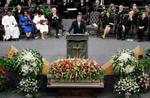 Martin Luther Kings enke, Coretta King, blev begravet i Atlanta i overværelse af blandt andre præsident Bush og tidligere præsident Bill Clinton - Foto: AP 