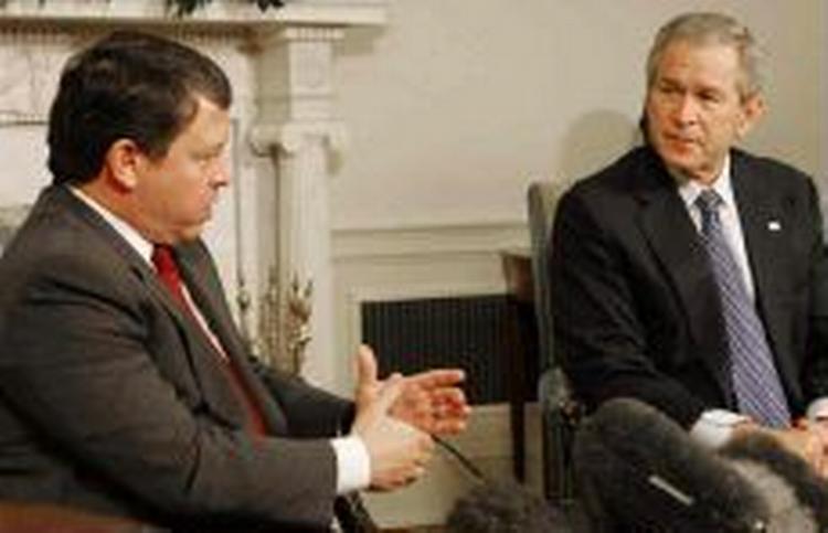 George W. Bush har drøftet sagen Jordans Kong Abdullah II. - Foto: AP 