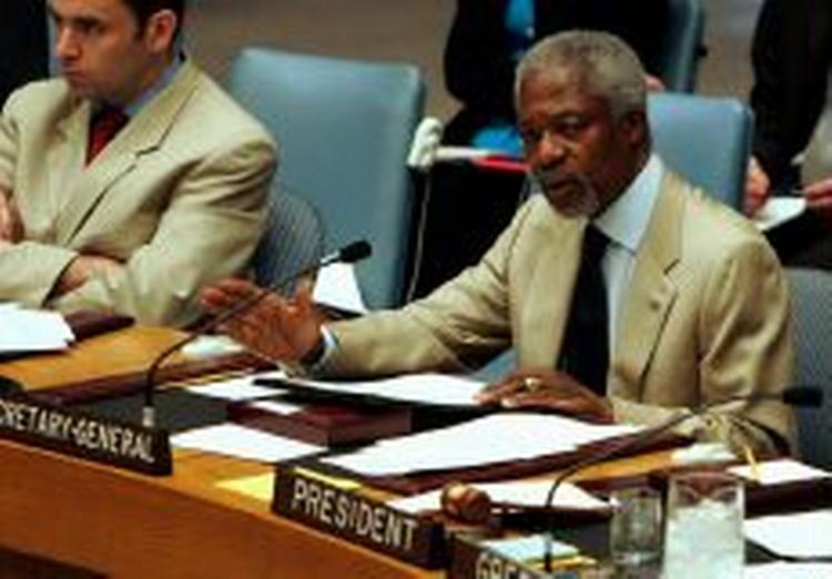 FN's generalsekretær Kofi Annan mener, at Muhammed-tegningerne er ufølsomme og krænkende. - Arkivfoto: AP 