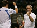 McEnroe og Björkman jubler efter sejren. - Foto: AP 