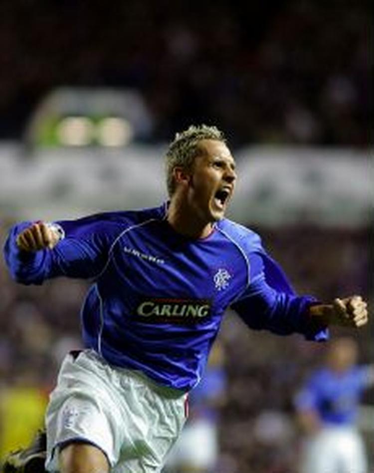 Glasgow Rangers danske topscorer Peter Løvenkrands scorede i dag igen et flot mål for skotterne. - Foto: AP 