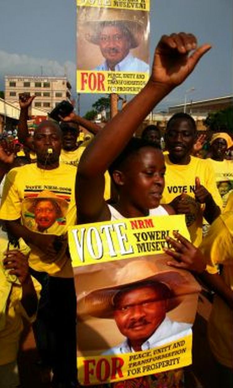 Den siddende præsident i Uganda Yoweri Museveni står til en klar sejr ved præsidentvalget. - Foto: AP 