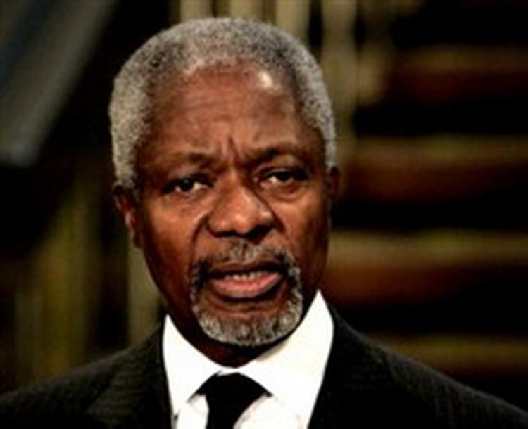 FN's generalsekretær Kofi Annan har drøftet tegningerne med udenrigsministrene fra Spanien, Tyrkiet og Qatar og topfolk i Den Arabiske Liga og den muslimske verdenskongres OIC. - Foto: 