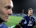 Thomas Gravesen og Morten Skoubo under mandagens træning. - Foto: Lars Poulsen 