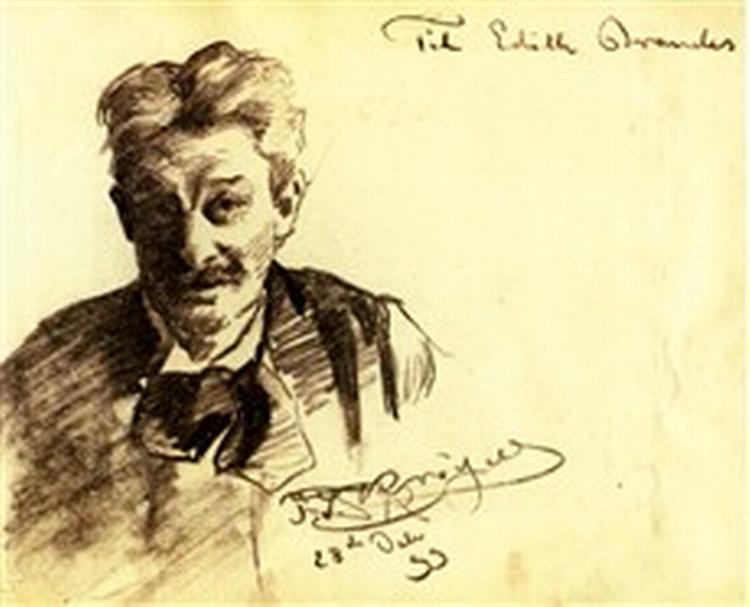Stambogen er på omkring 397 sider. Her en hilsen fra P.S. Krøyer. Bogen er sat til 500.000 kroner.   Foto fra Bruun Rasmussens katalog 