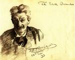 Stambogen er på omkring 397 sider. Her en hilsen fra P.S. Krøyer. Bogen er sat til 500.000 kroner.   Foto fra Bruun Rasmussens katalog 