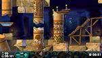 Banerne har forskellige temaer   her det egyptiske, hvor en heldig lemming er blevet udstyret med paraply for at afbøde et ellers fatalt fald fra højderne.  Lemmings  til PSP er en klassiker i nye og klædelige klæder. 