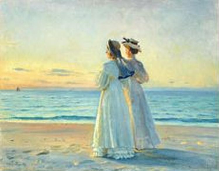 'Marie Dinesen og Anna Bitch på Skagen Nordstrand'. - Foto fra Bruun Rasmussens katalog 