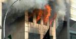 Demonstranter satte 5. februar ild til det danske generalkonsulat i Libanons hovedstad, Beirut. - Arkivfoto: AP 