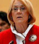 Laila Freivalds kom i modvind efter det viste sig, at udenrigsministeriet var involveret i en lukning af en hjemmeside, der bragte Muhammed-tegningerne- Foto: AP 