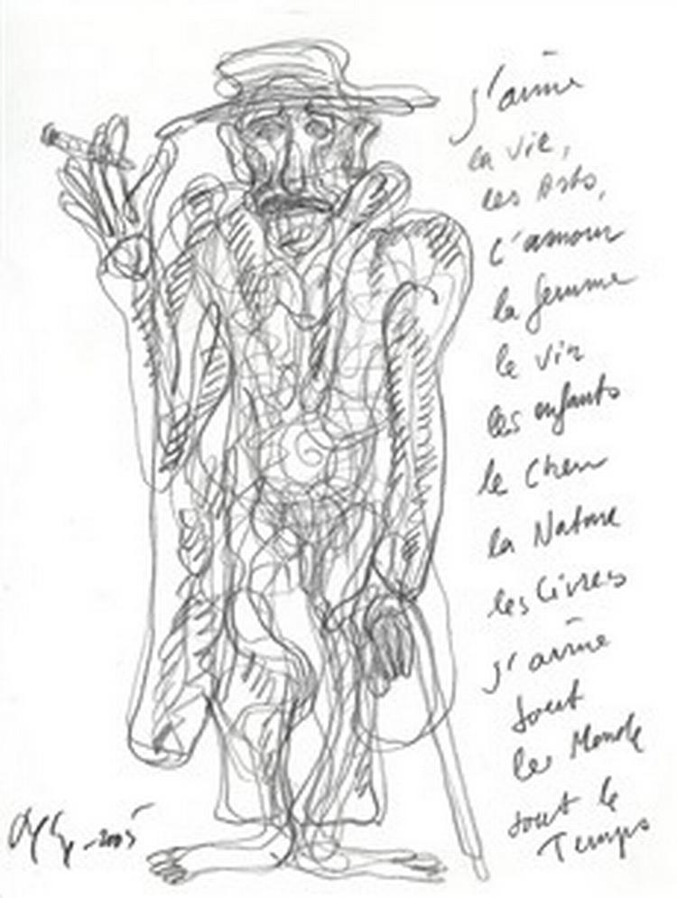 ENEREN. Henrik Have, som kunstneren Bjørn Nørgaard ser ham. - Illustration fra bogen. 