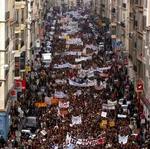 Arrangørere mener, at der var 250.000 mennesker på gaden i Marseilles. - Foto: AP 