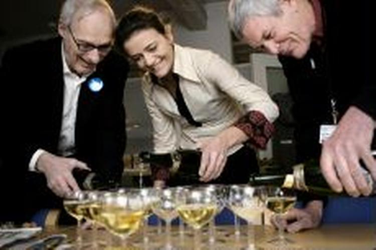 De Radikales formand Søren Bald (tv) ses her sammen med Margrethe Vestager og forretningsudvalgsmedlem Arne Vierø ved partiets jubilæum sidste år. Formanden undrer sig over, at S beder om mere »plads« i oppositionen. - Arkivfoto: Thomas Borberg 