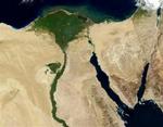 Satellitfoto af Nilens nordligste del. - Foto: Nasa 