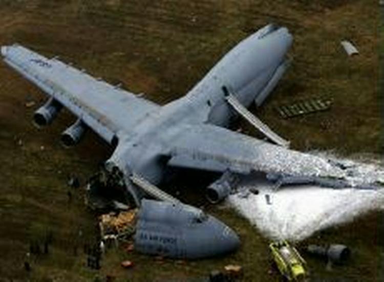 Luftfoto fra ulykkesstedet. - Foto: AP 