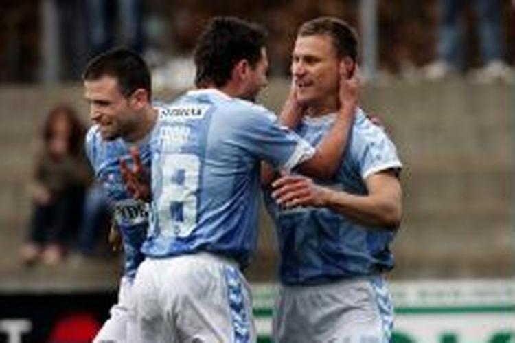 Sønderjyskes Peter Sand stod for den første scoring, da sønderjyderne vandt over Silkeborg med 2-0. - Foto: Anders Brohus 