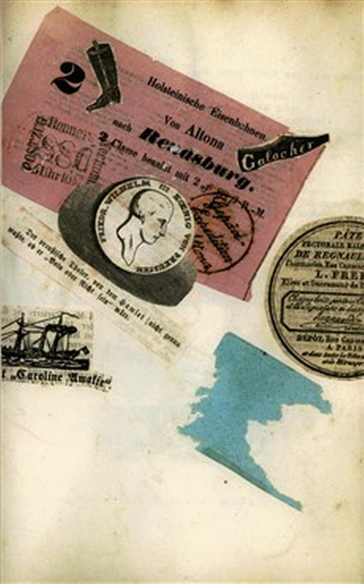 GENIALT. H.C. Andersen skabte stor collagekunst 50-60 år før Braque og Picasso.   Illustration fra  Skuespil I 