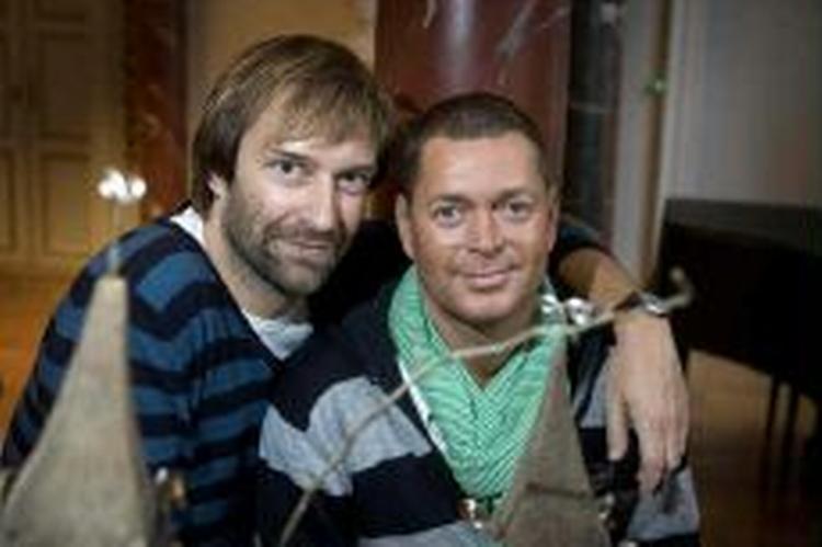 Martin Brygmann og Peter Frödin filmer sammen i 'Guldhornene'. - Foto: Thomas Wilmann 