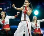 Her optræder Thea &amp;amp; Friends fra Malta til det europlæiske Junior Melodig Grand Prix i Belgien i 2005. - Arkivfoto: Thomas Lekfeldt 