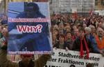 Foto fra en protestdemonstration i Potsdam i aftes. - Foto: AP 