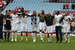 Glade West Ham-spillere fejrer 1-0-sejren over Middlesbrough. - Foto: AP 