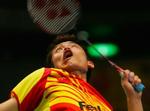Lin Dan havde lidt problemer i første sæt mod den olympiske mester Taufik Hidayat. - Foto: AP 