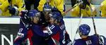 Slovakiske spillere jubler efter holdets sidste scoring. - Foto: AP 