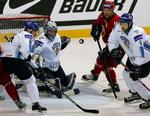 Finlands målmand Fredrik Norrena stod en flot kamp, da finnerne slog sig i semifinalen ved en sejr over Hviderusland med 3-0. - Foto: AP 