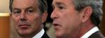 Tony Blair og George W. Bush skal mødes for at drøfte tilbagetrækning fra Irak. - Arkivfoto: AP 