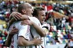 Thomas Kahlenberg har bragt Danmark foran 2-1 efter godt en halv times spil. - Foto: Thomas Wilmann 