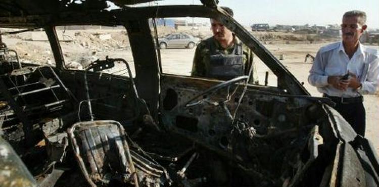 11 mennesker blev dræbt, da en bombe eksploderede i en minibus nord for Bagdad - Foto: AP 