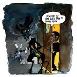 De danske satanister har ikke tid til at fejre den sorte tirsdag. - Tegning: Roald Als 