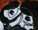 DEN SIDSTE SKITSEBOG. Denne karakterfulde tegning, som i den grad minder om et ansigt, er fra Asger Jorns sidste skitsebog. Skitsen er dateret til 1972. - Illustration fra bogen 
