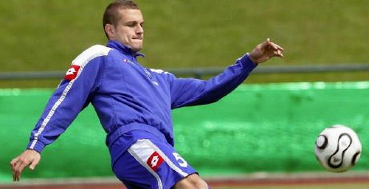 Nemanja Vidic under en træningen i sidste uge. - Foto: AP. 
