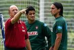Scolari under træningen i går eftermiddags. - Foto. AP. 
