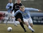 Jacob Sørensen (forrest) var i foråret udlejet til SønderjyskE. - Arkivfoto: Andreas Szlavik. 