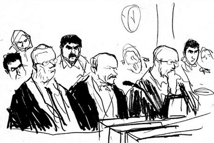 Dommene i æresdrabssagen kan blive banebrydende. Nævningene voterer nu og ventes at være klar omkring klokken 11 - Illustration: Mette Dreyer 