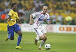 Zinedine Zidane var ustoppelig i kvartfinalen mod Brasilien. - Foto: AP. 